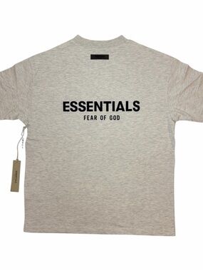 Essential Fear Of God Light Oatmeal Logo Tee